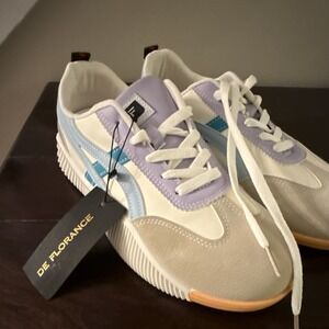NWT DE FLORANCE Vintage Milan Cloudea 2.0 Women 9.5 Colorblock Lace Up Sneakers